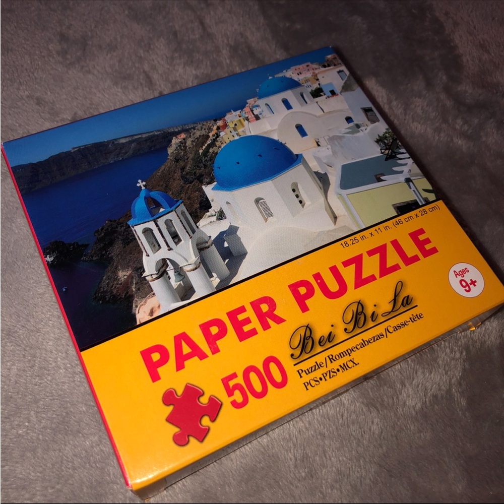 Bei Bi La 500 Piece Paper Puzzle/ Santorini Greece view/ sea view